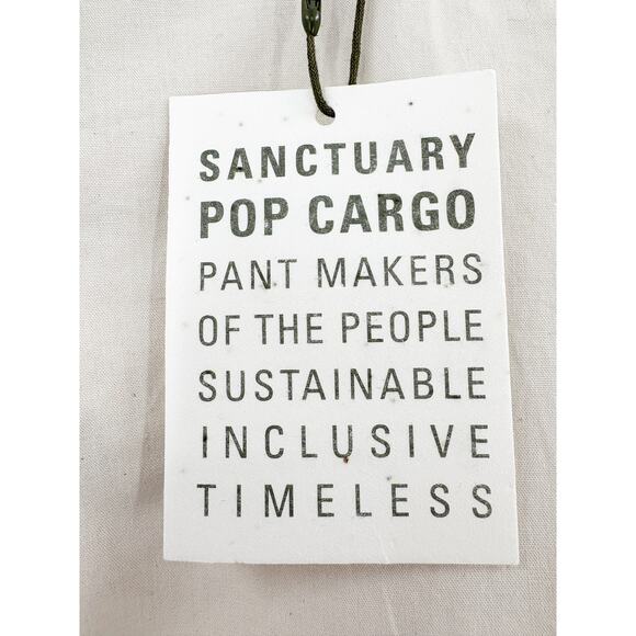 SANCTUARY Pants Size 33 NEW Y2K Strappy Cargo Standard Rise Pant Eco Natural - Picture 4 of 12